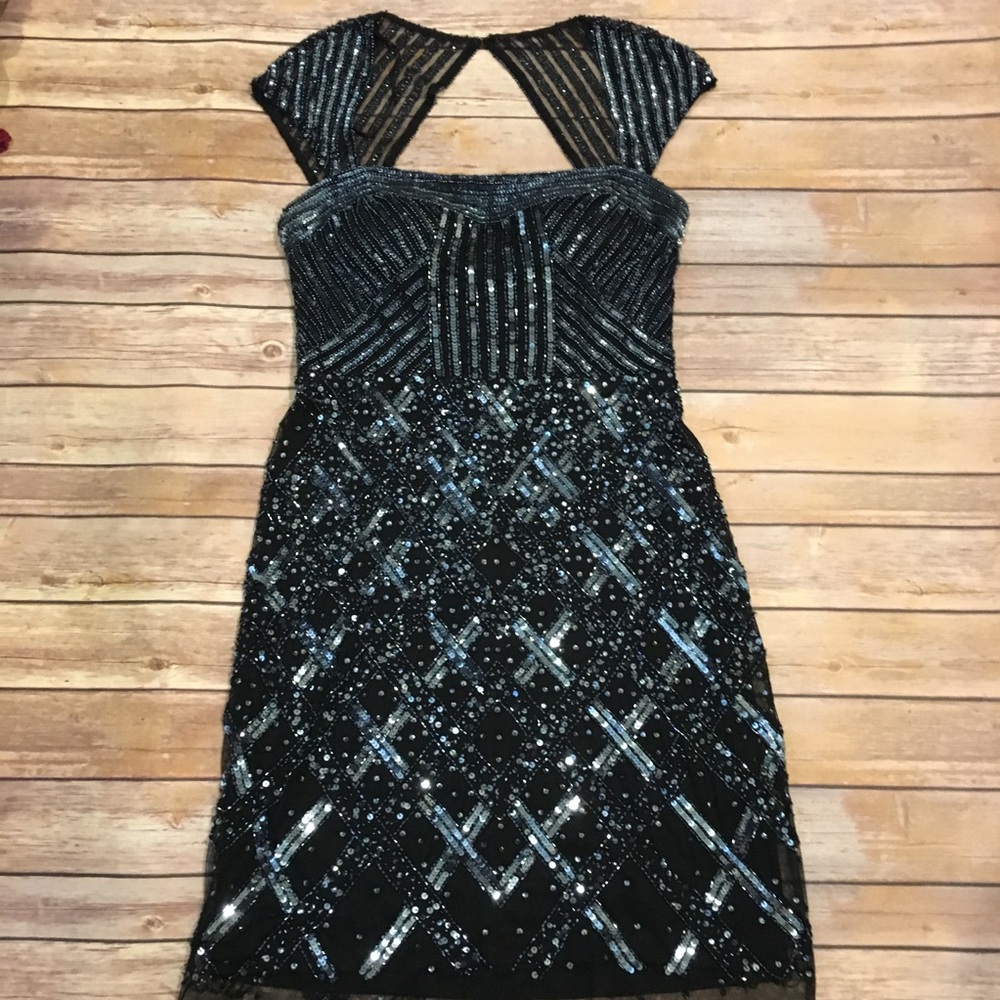 Adrianna Papell Beaded Short Cocktail Dress, 6 NWT